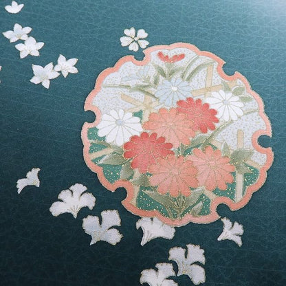 【中古】百華 Y4351 美品未着用 刺繍 仕付け糸付 手縫い仕立て 桜 菊 牡丹 雪輪 正絹 訪問着 着物 単品