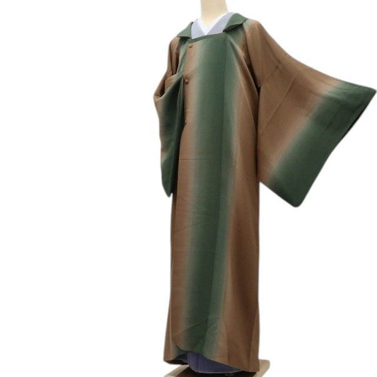 【中古】百華 Y4360 縮緬 トールサイズ ロング丈 正絹 道行コート
