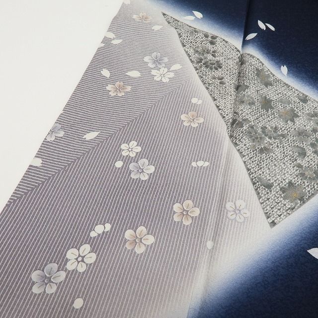 【中古】百華 Y4465 美品 正絹 手縫い仕立て 桜 梅 菊 訪問着 着物 単品