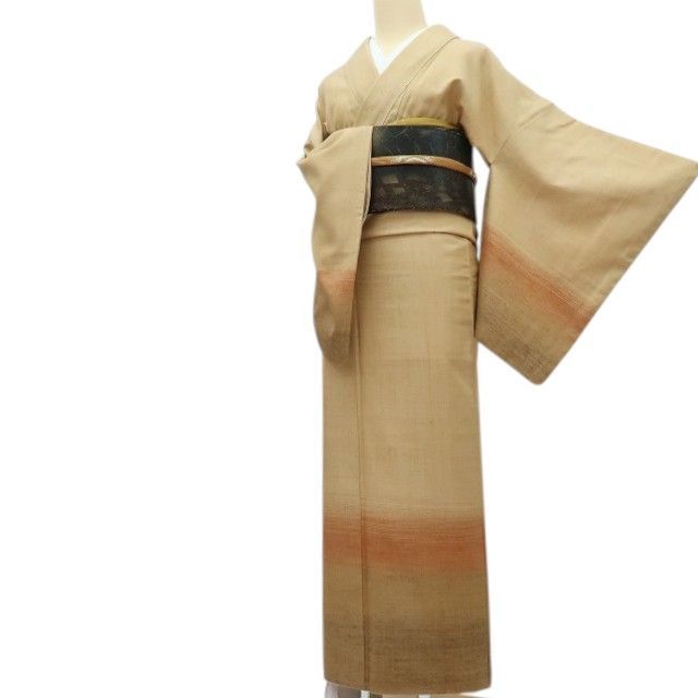 【中古】百華 Y4490 美品 正絹 手縫い仕立て 紬訪問着 着物 単品