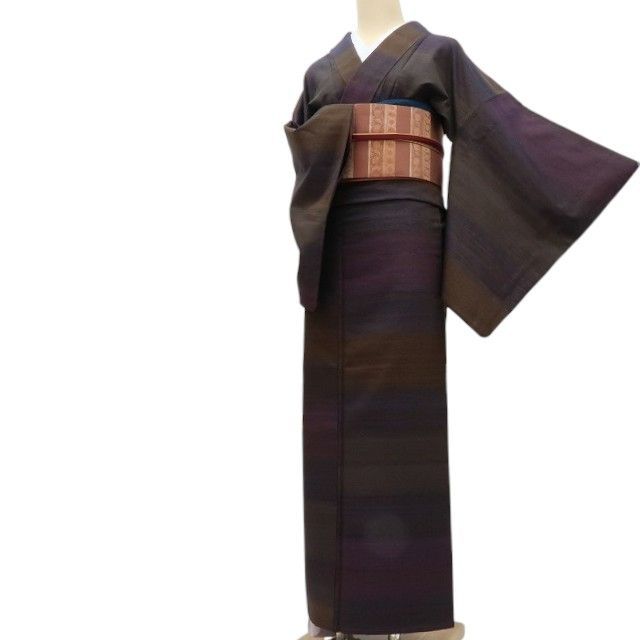【中古】百華 Y4492 美品 ますいわ屋謹製 手縫い仕立て 正絹 紬 着物 単品