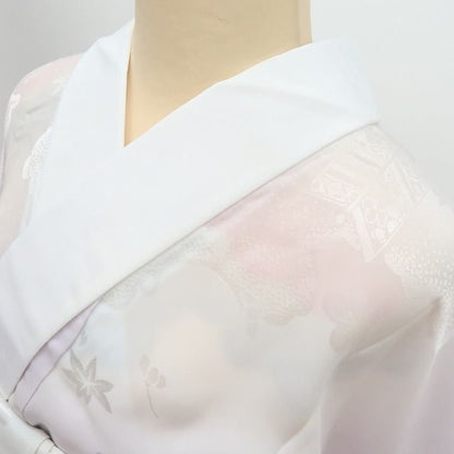 【中古】百華 Y4529 美品未着用 単衣 正絹 袖無双 仕付け糸・半襟・居敷当て付 手縫い仕立て 長襦袢
