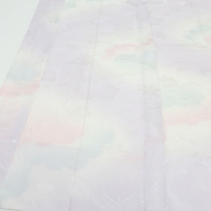 【中古】百華 Y4529 美品未着用 単衣 正絹 袖無双 仕付け糸・半襟・居敷当て付 手縫い仕立て 長襦袢
