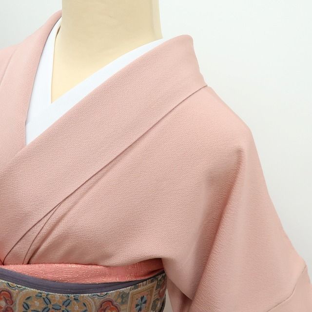 【中古】百華 Y4542 花井幸子落款 金駒刺 手縫い仕立て トールサイズ 正絹 唐花 訪問着 着物 単品