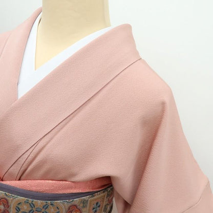 【中古】百華 Y4542 花井幸子落款 金駒刺 手縫い仕立て トールサイズ 正絹 唐花 訪問着 着物 単品
