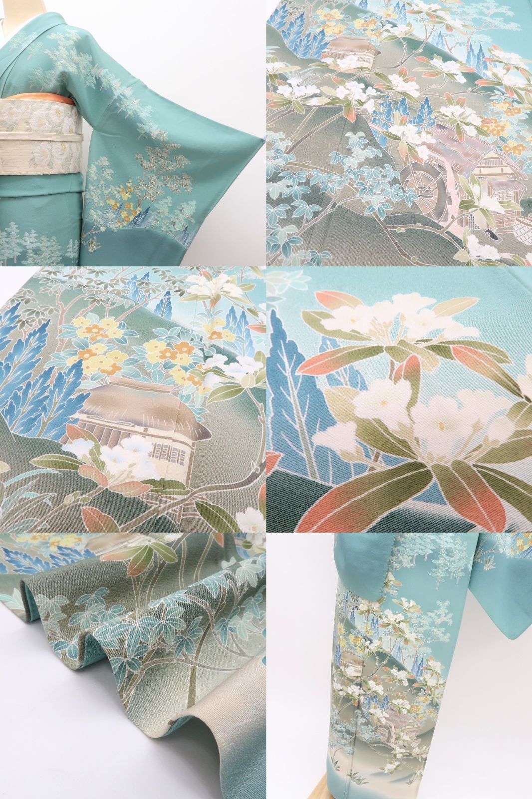【中古】百華 Y4543 作家物落款 朗 正絹 訪問着 着物 単品
