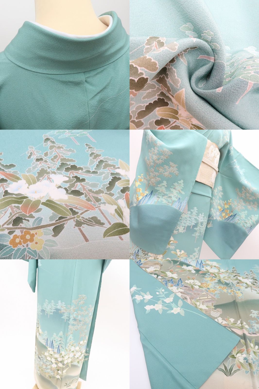 【中古】百華 Y4543 作家物落款 朗 正絹 訪問着 着物 単品