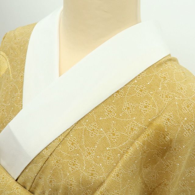 【新古品】百華 Y4548 新品 袷 正絹 さが美謹製 仕付け糸・半襟付 手縫い仕立て 芝草 雪輪 カカシ やじろべえ 長襦袢