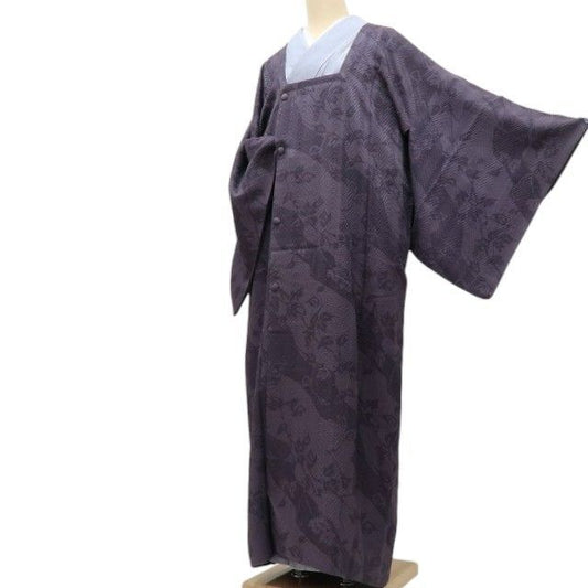 【中古】百華 Y4557 トールサイズ ロング丈 蔦 正絹 道行コート