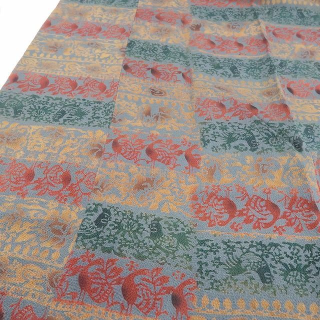【中古】百華 Y4558 美品 正絹 宮内庁御用達 赤城右堂落款 本草木染 手縫い仕立て ロング丈 道中着