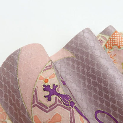 【中古】百華 Y4570 未着用 刺繍 几帳文 染め三つ紋 手縫い仕立て 仕付け糸付 正絹 色留袖 着物 単品
