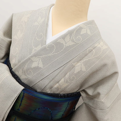 百華 Y5488 新品 仕付け糸付 夏着物 紗紬 正絹 居敷当て付 手縫い仕立て 結城紬