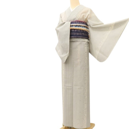 百華 Y5490 夏着物 紗紬 正絹 手縫い仕立て 白大島紬
