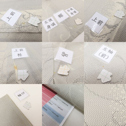 百華 Y5490 夏着物 紗紬 正絹 手縫い仕立て 白大島紬