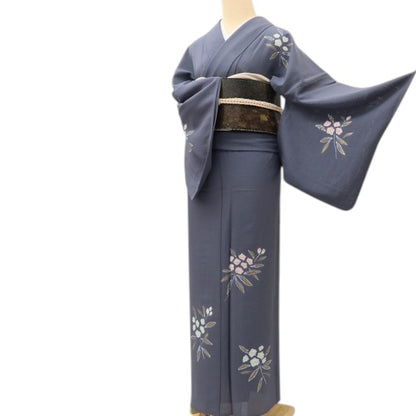 百華 Y5496 美品 夏着物 絽 正絹 手縫い仕立て 笹べり付 訪問着