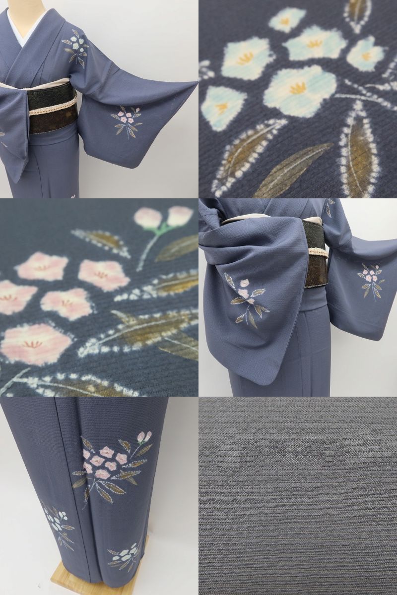 百華 Y5496 美品 夏着物 絽 正絹 手縫い仕立て 笹べり付 訪問着