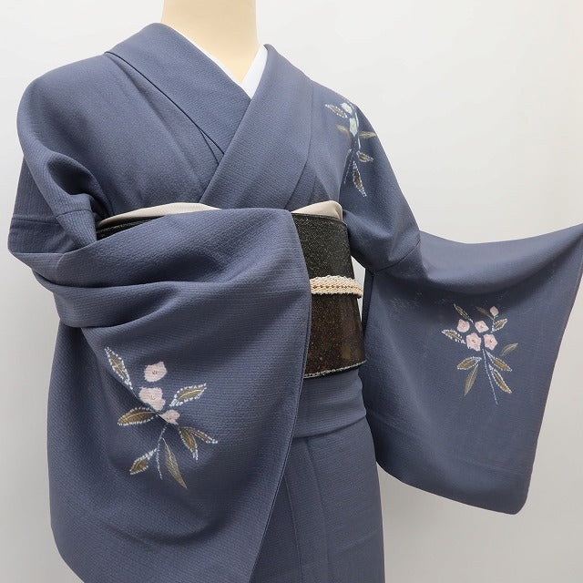 百華 Y5496 美品 夏着物 絽 正絹 手縫い仕立て 笹べり付 訪問着