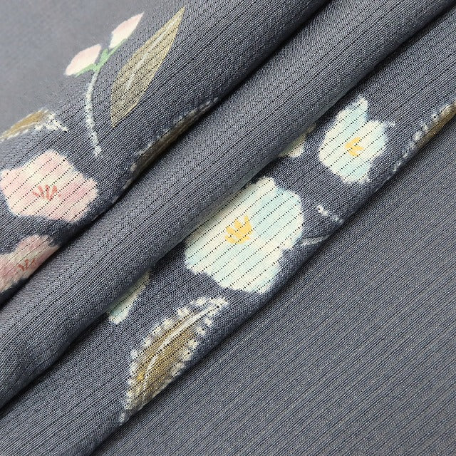 百華 Y5496 美品 夏着物 絽 正絹 手縫い仕立て 笹べり付 訪問着