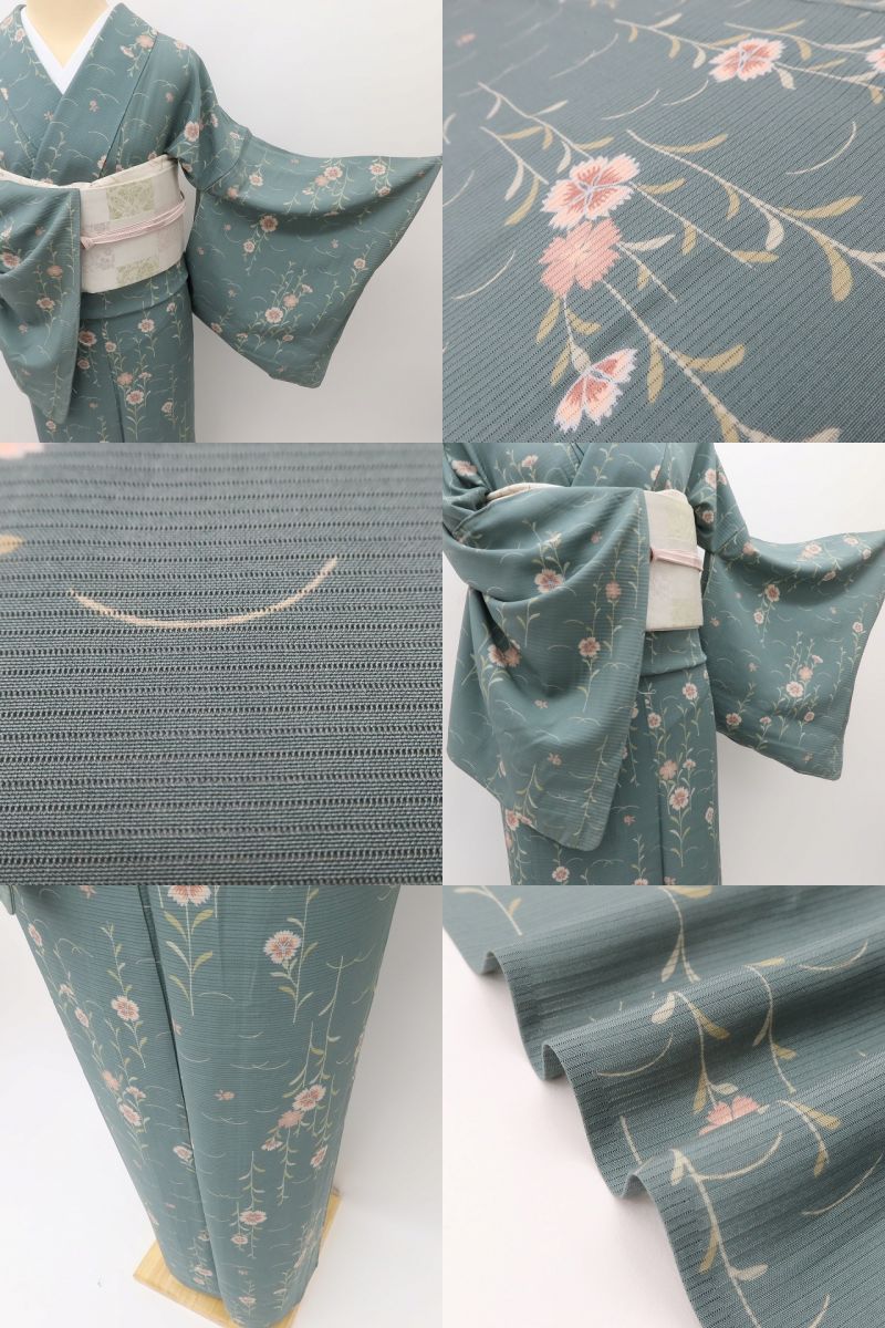 百華 Y5497 美品未着用 仕付け糸付 夏着物 やまと誂製 トールサイズ 撫子 絽 正絹 小紋