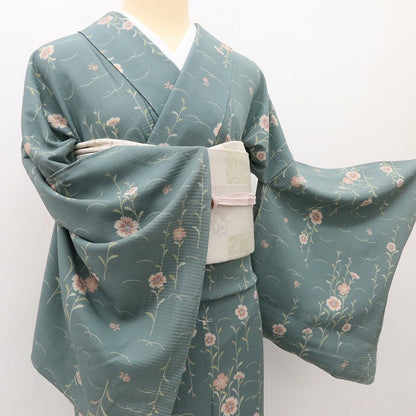 百華 Y5497 美品未着用 仕付け糸付 夏着物 やまと誂製 トールサイズ 撫子 絽 正絹 小紋