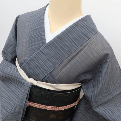 百華 Y5508 美品 夏着物 銀駒刺繍 変則絽 正絹 手縫い仕立て 訪問着