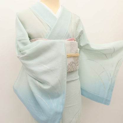 百華 Y5512 夏着物 ススキ 変わり紗 正絹 手縫い仕立て 訪問着