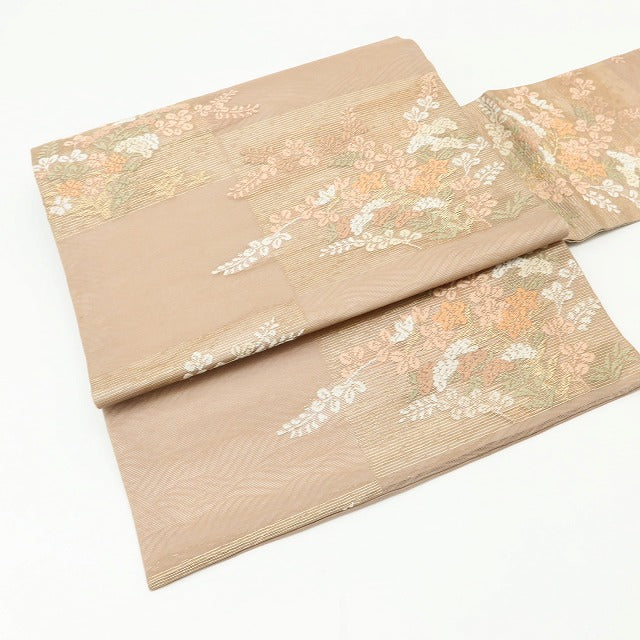 百華 Y5514 美品 夏着物 紗 正絹 名古屋帯