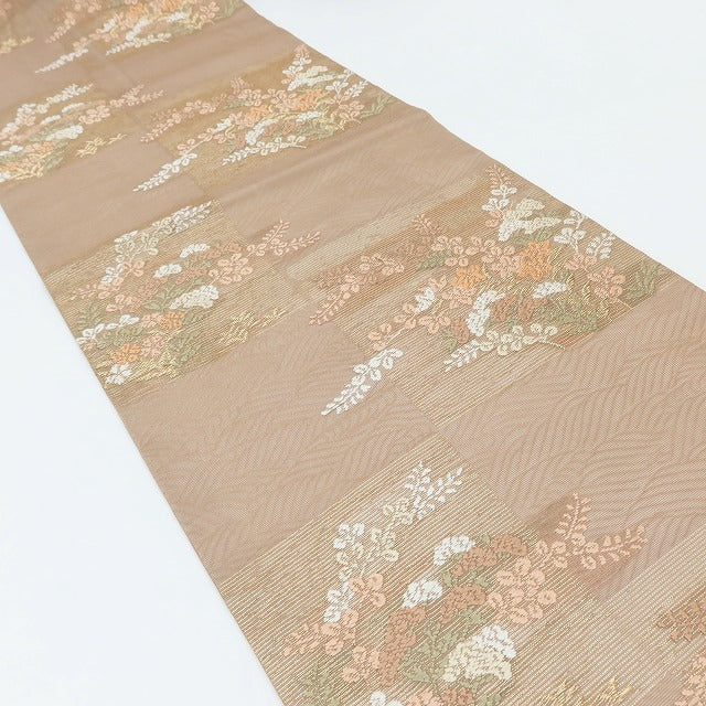 百華 Y5514 美品 夏着物 紗 正絹 名古屋帯