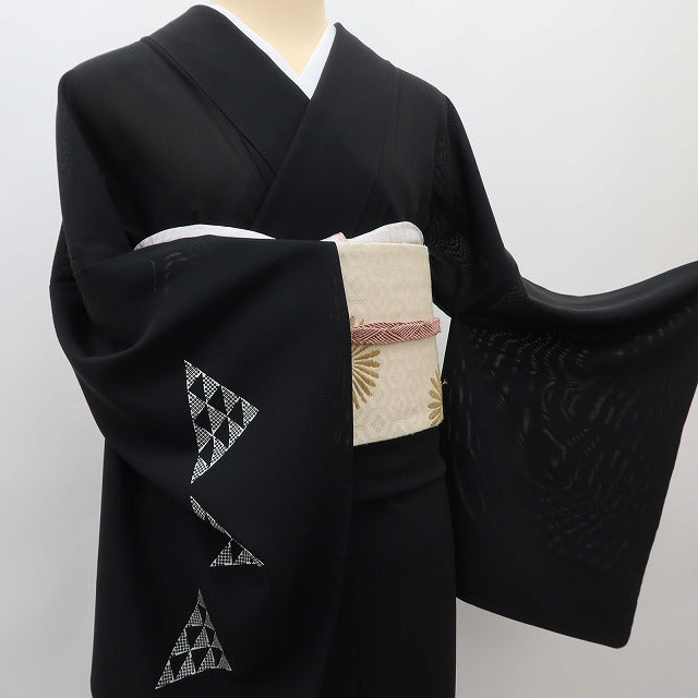 百華 Y5517 美品 夏着物 絽 三ツ鱗 正絹 手縫い仕立て 訪問着
