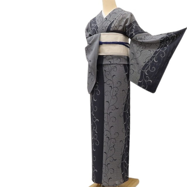 百華 Y5518 新品 仕付け糸付 夏着物 絽 正絹 居敷当て付 手縫い仕立て 小紋