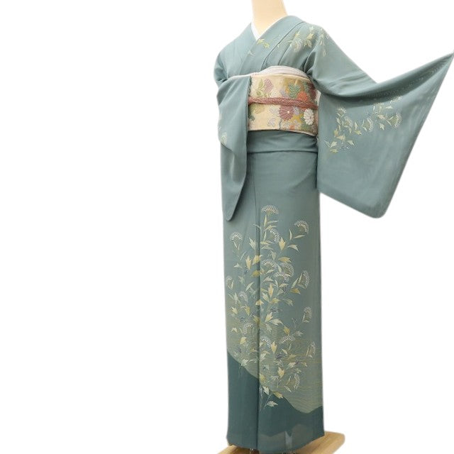 百華 Y5519 美品 夏着物 一つ紋 絽 正絹 手縫い仕立て 訪問着