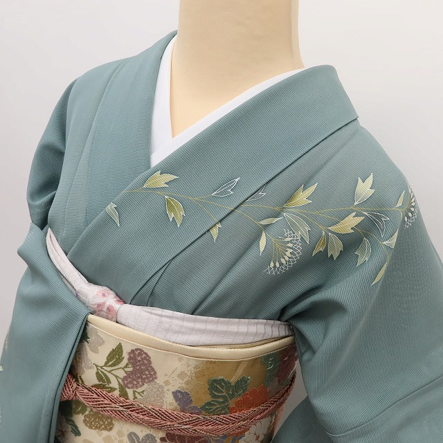 百華 Y5519 美品 夏着物 一つ紋 絽 正絹 手縫い仕立て 訪問着