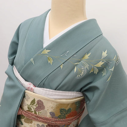 百華 Y5519 美品 夏着物 一つ紋 絽 正絹 手縫い仕立て 訪問着
