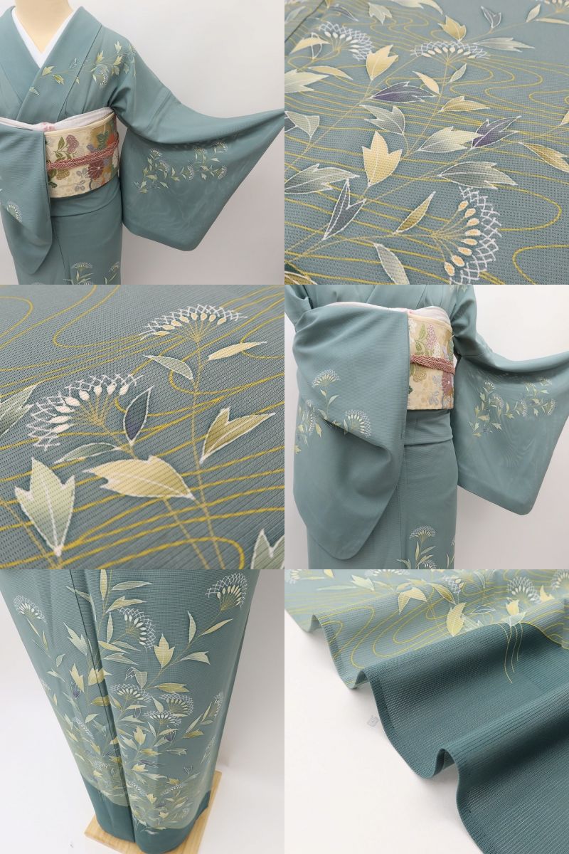 百華 Y5519 美品 夏着物 一つ紋 絽 正絹 手縫い仕立て 訪問着
