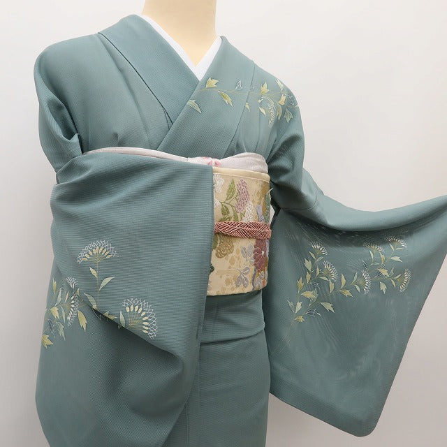 百華 Y5519 美品 夏着物 一つ紋 絽 正絹 手縫い仕立て 訪問着