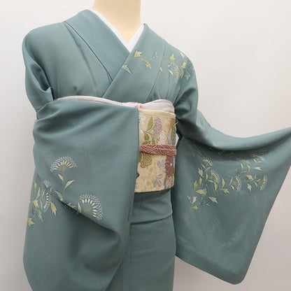 百華 Y5519 美品 夏着物 一つ紋 絽 正絹 手縫い仕立て 訪問着