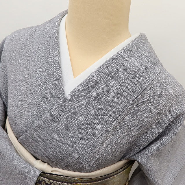 百華 Y5520 美品 夏着物 鮫柄 両面染 絽 正絹 江戸小紋