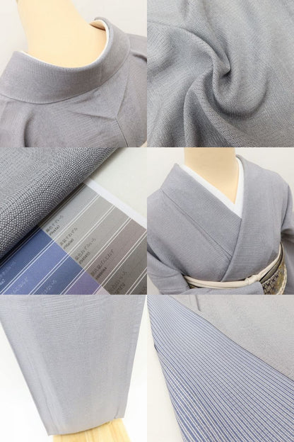 百華 Y5520 美品 夏着物 鮫柄 両面染 絽 正絹 江戸小紋