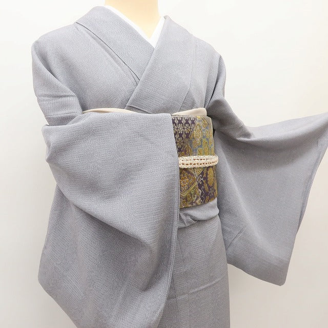 百華 Y5520 美品 夏着物 鮫柄 両面染 絽 正絹 江戸小紋