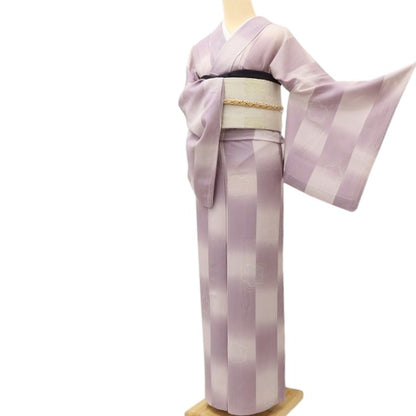 百華 Y5521 夏着物 絽 変わり市松 正絹 手縫い仕立て 小紋