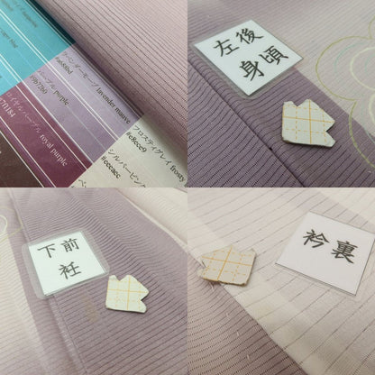 百華 Y5521 夏着物 絽 変わり市松 正絹 手縫い仕立て 小紋