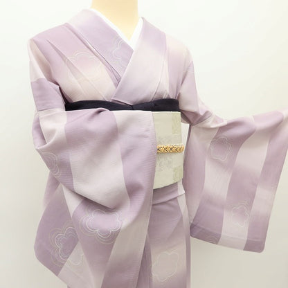 百華 Y5521 夏着物 絽 変わり市松 正絹 手縫い仕立て 小紋