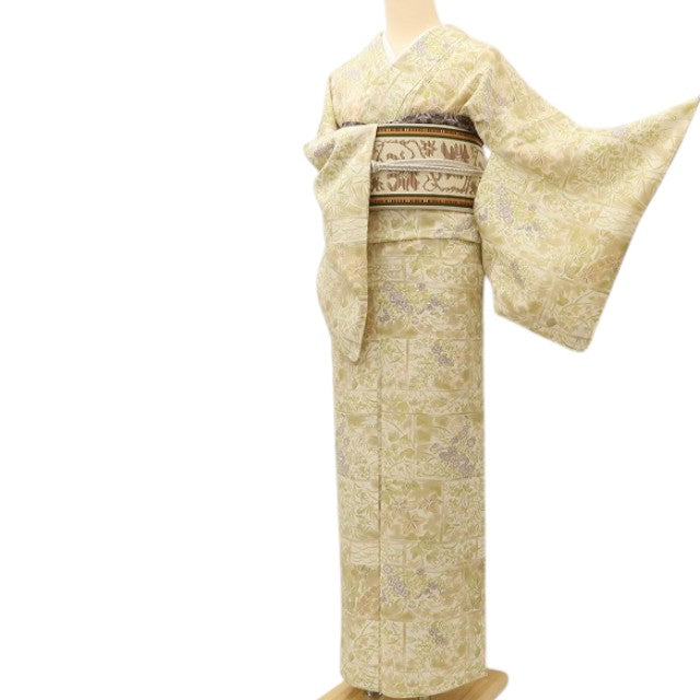 百華 Y5522 新品 仕付け糸付 夏着物 絽 正絹 手縫い仕立て 小紋