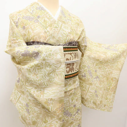 百華 Y5522 新品 仕付け糸付 夏着物 絽 正絹 手縫い仕立て 小紋