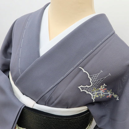 百華 Y5524 新品 仕付け糸付 夏着物 一つ紋 銀駒刺繍 絽 正絹 手縫い仕立て 訪問着