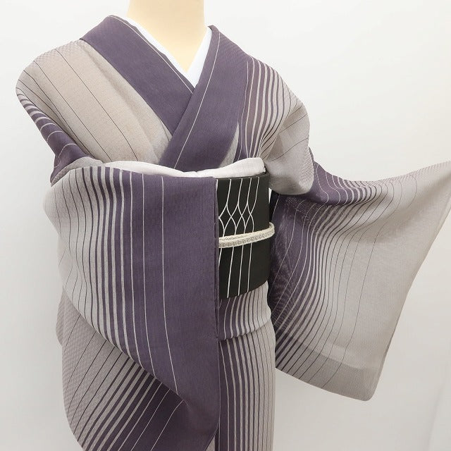 百華 Y5526 夏着物 紗 正絹 居敷当て付 手縫い仕立て 小紋