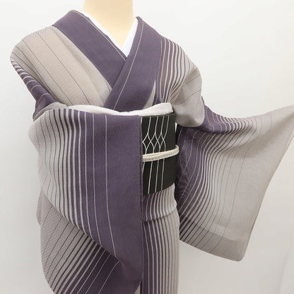 百華 Y5526 夏着物 紗 正絹 居敷当て付 手縫い仕立て 小紋