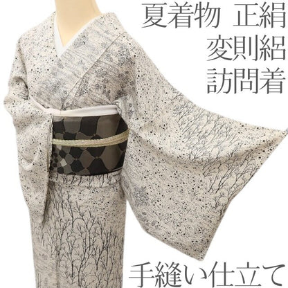 百華 Y5530 夏着物 変則絽 正絹 手縫い仕立て 訪問着