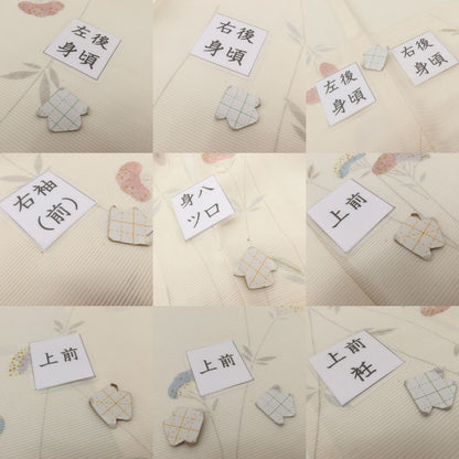 百華 Y5532 美品未着用 仕付け糸付 夏着物 蝶 絽 正絹 居敷当て付 手縫い仕立て 小紋