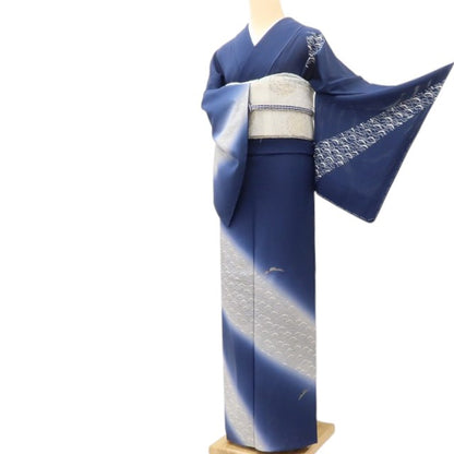 百華 Y5533 新品 仕付け糸付 夏着物 露芝 洒落一つ紋 刺繍 絽 正絹 居敷当て付 手縫い仕立て 訪問着